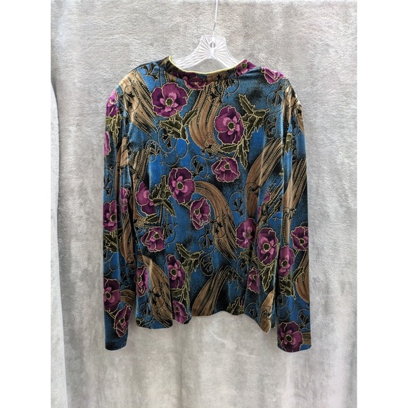 Velvet Evening Jacket Women's 18 Whimsigoth‎ Floral - Picture 3 of 6